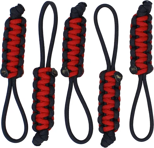 Vista 8 de BubbasGarageTv - Tiradores de cremallera de paracord grandes y resistentes (negro)