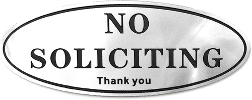 Vista 9 de Placa autoadhesiva de aluminio con texto en inglés "No Soliciting Thank You", color negro y dorado, 5.5 x 2.7 pulgadas