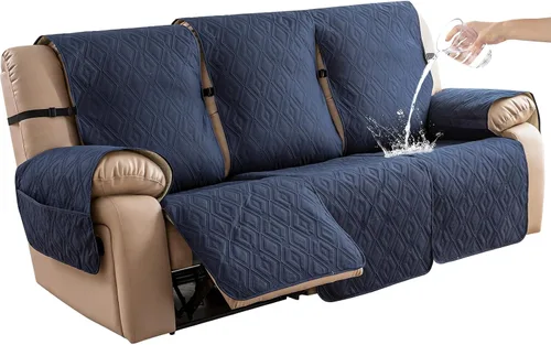 Vista 11 de Genina - Funda impermeable para sillón reclinable de dos plazas, funda antideslizante para sofá, funda para sofá reclinable de 2 plazas, funda