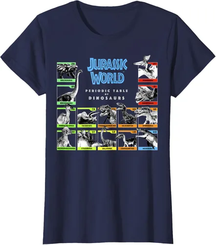 Vista 28 de Jurassic World Camiseta Periodic Table of Dinosaurs, Negro, S