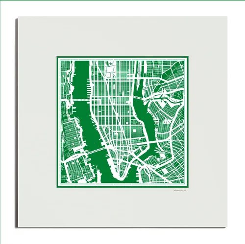 Vista 62 de O3 Design Studio San Diego, CA Paper Cut Map Matted Grey 20x20 in Paper Art
