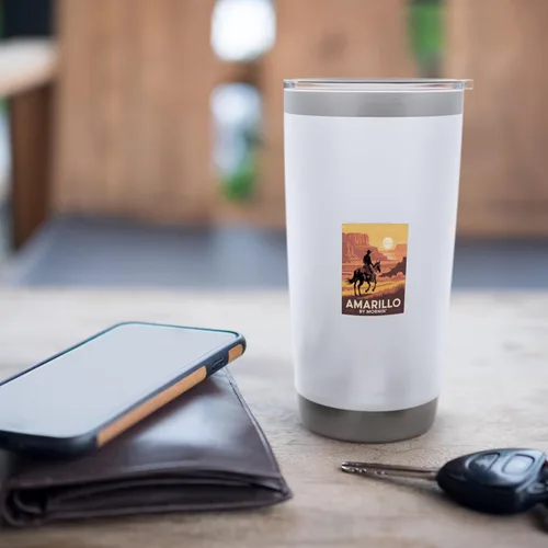 Vista 7 de Amarillo By Mornin Folk Style Western Country Music Stainless Steel Insulated Tumbler