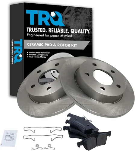 Vista 118 de TRQ Juego de pastillas de freno y rotor de cerámica trasera compatible con Honda Accord V6 1998-02 3.0L con frenos de disco traseros 02-06 Acura RSX
