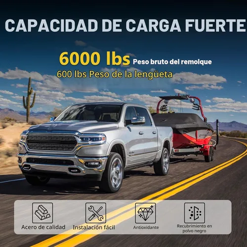 Vista 4 de BUNKER INDUST Receptor de enganche de remolque trasero - Compatible con Dodge Ram 1500 2003-2018/2019-2021/2003-2013 Ram 2500 3500, enganche