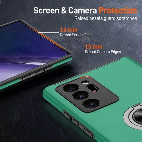 Vista 38 de Gritup - Funda para Galaxy A05S con protector de pantalla HD×2, funda protectora para teléfono a prueba de golpes con soporte magnético de anillo