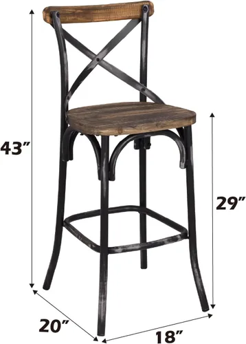 Vista 2 de Acme Furniture Zaire Silla de bar, nogal/negro antiguo