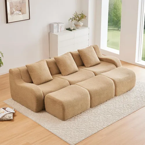 Vista 42 de Boneless Cloud - Sofá modular modular de 82.7 pulgadas, cómodo sofá biplaza de tela de peluche, sofás seccionales de asiento profundo para sala