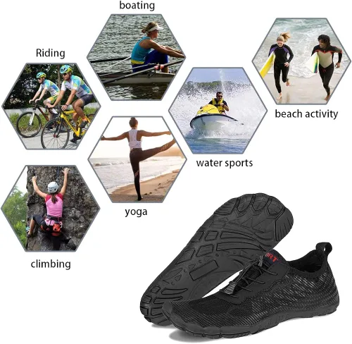 Vista 5 de Zapatos de agua para hombre y mujer descalzos de buceo zapatos de natación para deportes acuáticos antideslizantes zapatos acuáticos para piscina