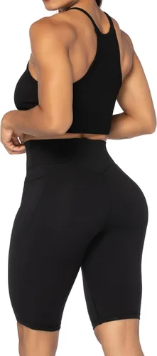 Vista 3 de Sunzel Pantalones cortos de ciclismo de 10 pulgadas, 8 y 5 pulgadas, para mujer, con bolsillos, cintura alta, para yoga, atletismo, gimnasio