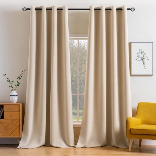 Vista 20 de MIULEE Cortinas opacas para dormitorio o sala de estar, juego de 2 paneles de cortina para ventana con aislamiento térmico y bloqueo de luz