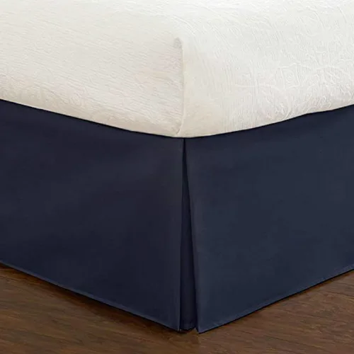 Vista 15 de Rodapié de popelina a medida para cama de Fresh Ideas, 14 pulgadas Azul marino