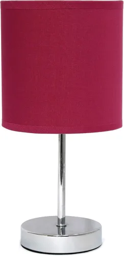 Vista 14 de Simple Designs LT2007-HPK-LB Lámpara de mesa básica cromada para sala de estar, mesita de noche, escritorio, encimera, rosa intenso, con bombilla