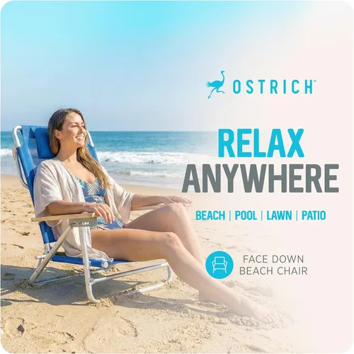 Vista 4 de Ostrich SBSC-1016B South Beach Silla de arena, azul