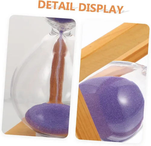 Vista 7 de Elegante Mini Reloj De Arena Temporizador De Arena Temporizador De 5 Minutos De Vidrio De Madera Home Dec