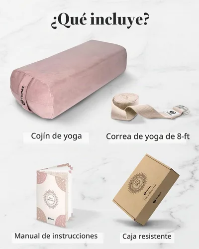 Vista 4 de Tumaz Yoga Bolster Set, Rectangular Yoga Bolster with Washable Cover