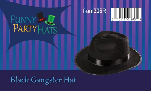 Vista 7 de Funny Party Hats - Sombreros negros de Gangster - Sombreros negros tipo Fedora - Sombreros de disfraz - Accesorios de disfraz