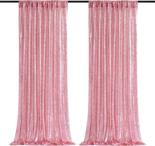 Vista 37 de B-COOL Cortinas de Fondo de Lentejuelas Azul Bebé 2 Piezas 2ftx8ft Fotografía para Fiestas Fondo Brillante Cortinas para Prom Bodas Baby Shower