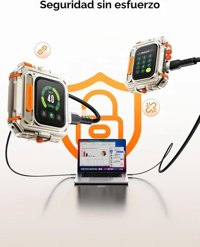 Vista 2 de MOVE SPEED Disco duro externo con pantalla táctil, SSD portátil de hasta 10 Gbps, USB-C 3.2 Gen2, compatible con iPhone, Windows, Mac y más