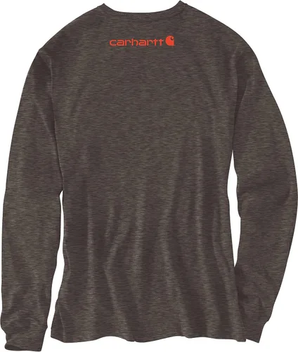 Vista 2 de Carhartt Men's Loose Fit Heavyweight Long Logo Sleeve Graphic T-Shirt