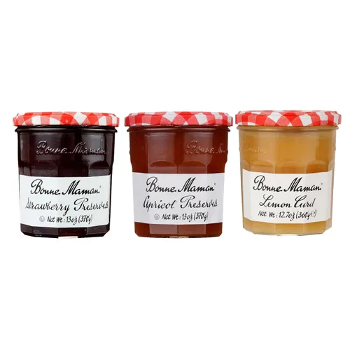 Vista 11 de Bonne Maman Paquete variado de verano (conservas de piña y maracuyá, conservas de mango-melocotón, cuajada de limón), paquete de 3