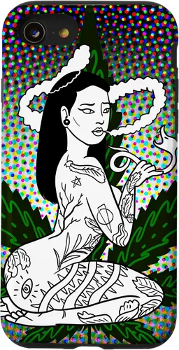 Vista 18 de iPhone 16 Weed Smoking Babe Marihuana Cannabis Smoke Stoner 420 Estuche de regalo