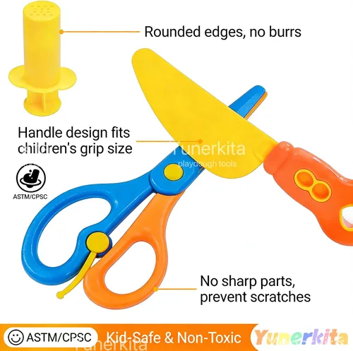 Vista 3 de Juego de herramientas Playdough, 24 piezas de herramientas de masa para niños de 4 a 8 años, accesorios de masa, incluye rodillo cortador, rodillos