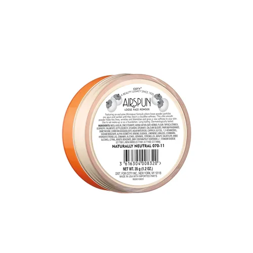 Vista 3 de Airspun Coty - Polvo para la cara suelto, naturalmente neutro, estante