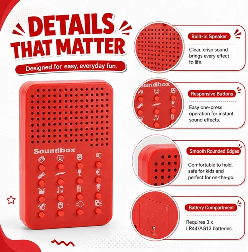 Vista 7 de Fabater Máquina de sonido electrónico portátil, broma novedosa para niños y adultos, divertida máquina de sonido con 16 efectos de sonido, juguete