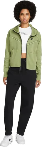 Vista 3 de Nike Sportswear Tech - Sudadera con capucha y cremallera completa para mujer, Verde