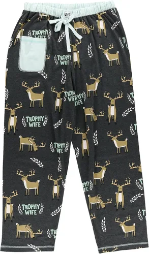 Vista 3 de Lazy One Pijamas para mujer lindos pantalones de pijama de alce y parte superior separados