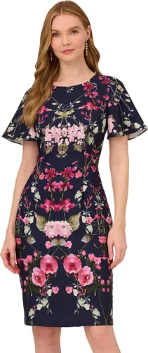 Vista 4 de Adrianna Papell Vestido de crepé floral estampado para mujer