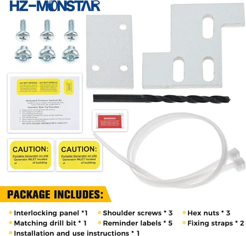 Vista 6 de Kit de enclavamiento del generador, espaciado de 1-1/4 pulgadas entre el interruptor principal y la rama