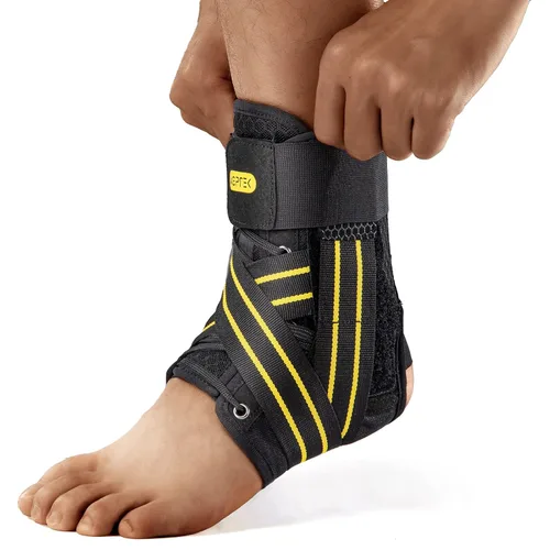 Vista 8 de AGPTEK Tobillera para mujeres y hombres, con cordones ajustables y soporte de tobillo con férulas removibles para esguince de tobillo, recuperación
