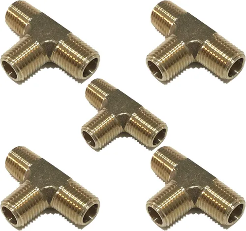 Vista 4 de Forjado todo macho TEE 1/4" NPT combustible/aire/agua/aceite/gas WOG (cantidad 10)