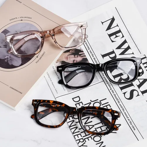 Vista 2 de Lentes de lectura para mujer, cuadrados, con bloqueo de luz azul, antifatiga ocular, lentes para computadora