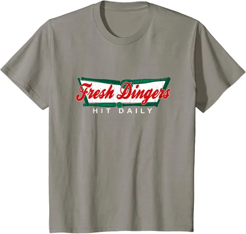Vista 27 de Camiseta divertida de béisbol y softbol Don't Bunt Hit Fresh Dingers, Negro