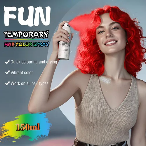 Vista 2 de Spray temporal rojo del color del pelo 5.1 fl oz, lavable