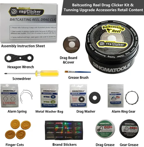 Vista 2 de Kit de Clicker de Arrastre para Carrete Baitcasting para Shimano Curado Tranx Metanium Bantam Chronarch MGL SLX DC XT Series Equipo y Accesorios