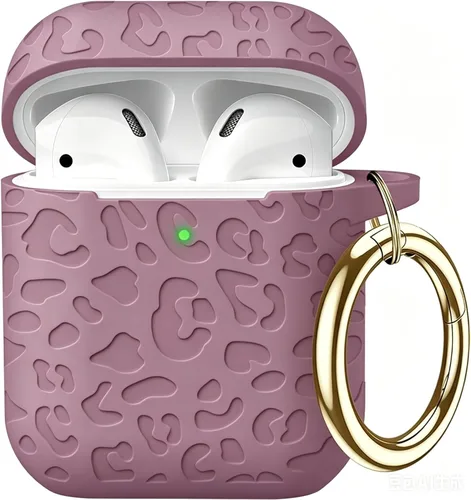 Vista 63 de Compatible con funda AirPods Pro 2019, Gawnock Funda de silicona suave y flexible para funda AirPods Pro para mujeres y niñas con llavero (Caqui)