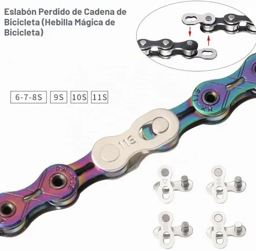 Vista 2 de 8 pares reutilizables de eslabones perdidos para bicicleta + alicates de cadena de bicicleta para 6/7/8/9/10/11 velocidades