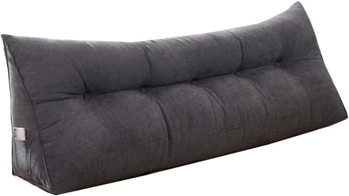 Vista 24 de Almohada de cuña para pared de cama, cabecera de almohada de respaldo de cama, almohada de lectura triangular grande, con funda extraíble