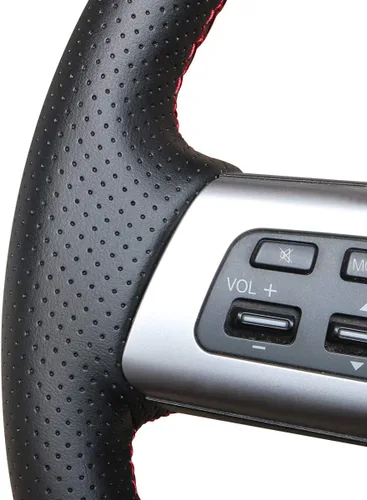 Vista 3 de MEWANT Cubierta de volante de automóvil de cuero artificial negra personalizada para Mazda MX-5 2016 2017 2018 2019 automotriz Interiores