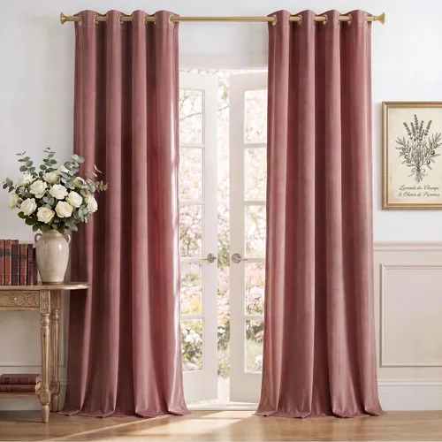 Vista 24 de StangH Cortinas de terciopelo gris de 84 pulgadas para oscurecer la habitación, con aislamiento térmico, cortinas gruesas y pesadas para sala