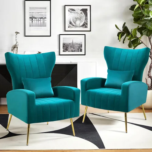 Vista 28 de Silla decorativa de terciopelo con respaldo abatible y cojín lumbar, sillón moderno para sala de estar/dormitorio, silla lateral de recepción