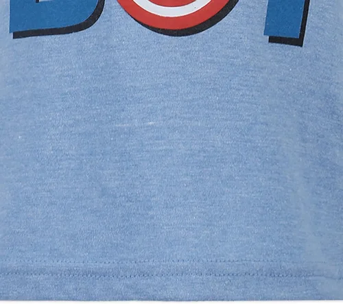 Vista 5 de Marvel Camiseta de manga corta para niños de Capitán América de los Vengadores para niños pequeños y niños pequeños - Azul