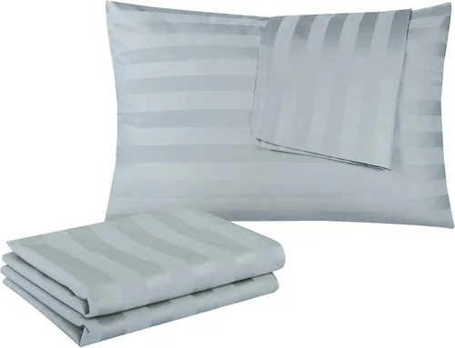 Vista 11 de Juego de 2 protectores de almohada de algodón egipcio 100%, tejido satinado de 400 hilos, protectores de almohada estilo cremallera de fácil cuidado