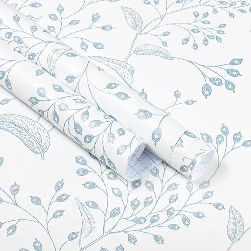 Vista 10 de Heroad Papel Tapiz Autoadhesivo Despegar y Pegar Negro Papel de Contacto Floral Dorado Papel Tapiz Moderno Boho Removible Papel de Contacto