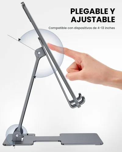 Vista 5 de Anozer Soporte para tableta, soporte ajustable para tablet plegable para 1-gris