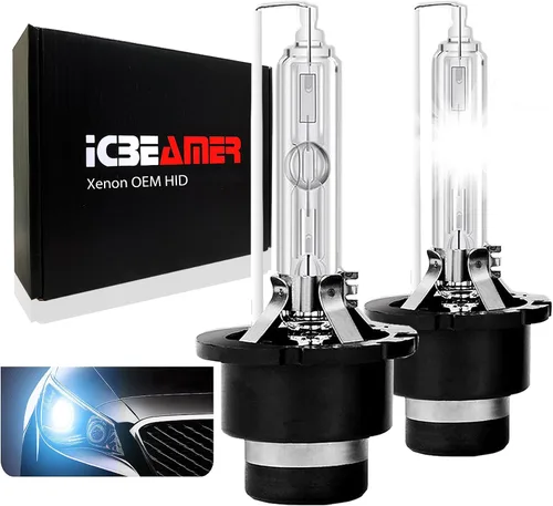Vista 8 de ICBEAMER 10000K D1R D1C D1S Xenon HID Reemplazo directo Reemplazar bombillas de luz baja para faros delanteros de fábrica OEM [Color: azul]