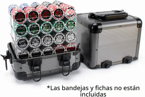 Vista 2 de Versa Games Estuche para 1000 Fichas de Póquer Deluxe en Color Gris - Estuche Ultimate para Fichas de Póquer
